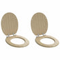 Toilet Seat 2 pcs Light Bamboo Color 44 x 38 cm Engineered Wood