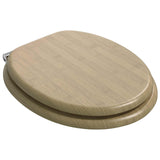 Soft-Close Toilet Seat 2 pcs Light Bamboo Color 44 x 38 cm - Front View