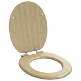 Soft-Close Toilet Seat 2 pcs Light Bamboo Color 44 x 38 cm - Side View
