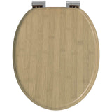 Soft-Close Toilet Seat 2 pcs Light Bamboo Color 44 x 38 cm - 45-Degree Angle