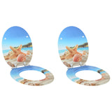 Soft-Close Toilet Seat 2 pcs Sea Muschel 44 x 38 cm MDF board