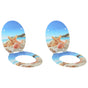 Toilet Seat 2 pcs Sea Muschel 44 x 38 cm Engineered Wood