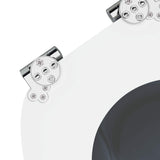 Soft-Close Toilet Seat 2 pcs Grey 44 x 38 cm MDF board - Close-Up Angle