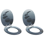 Toilet Seat 2 pcs Grey 44 x 38 cm Engineered Wood