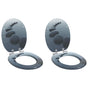 Toilet Seat 2 pcs Grey 44 x 38 cm Engineered Wood