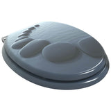 Soft-Close Toilet Seat 2 pcs Grey 44 x 38 cm MDF board - Front View