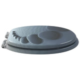 Soft-Close Toilet Seat 2 pcs Grey 44 x 38 cm MDF board - Top-Down View