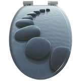Soft-Close Toilet Seat 2 pcs Grey 44 x 38 cm MDF board - 45-Degree Angle