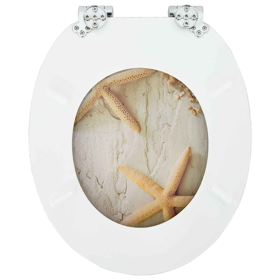 Toilet Seat 2 pcs Yellow and White 44 x 38 cm Engineered Wood