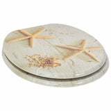 Soft-Close Toilet Seat 2 pcs Yellow and White 44 x 38 cm - Front View