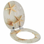 Toilet Seat 2 pcs Yellow and White 44 x 38 cm Engineered Wood