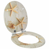 Soft-Close Toilet Seat 2 pcs Yellow and White 44 x 38 cm - Side View
