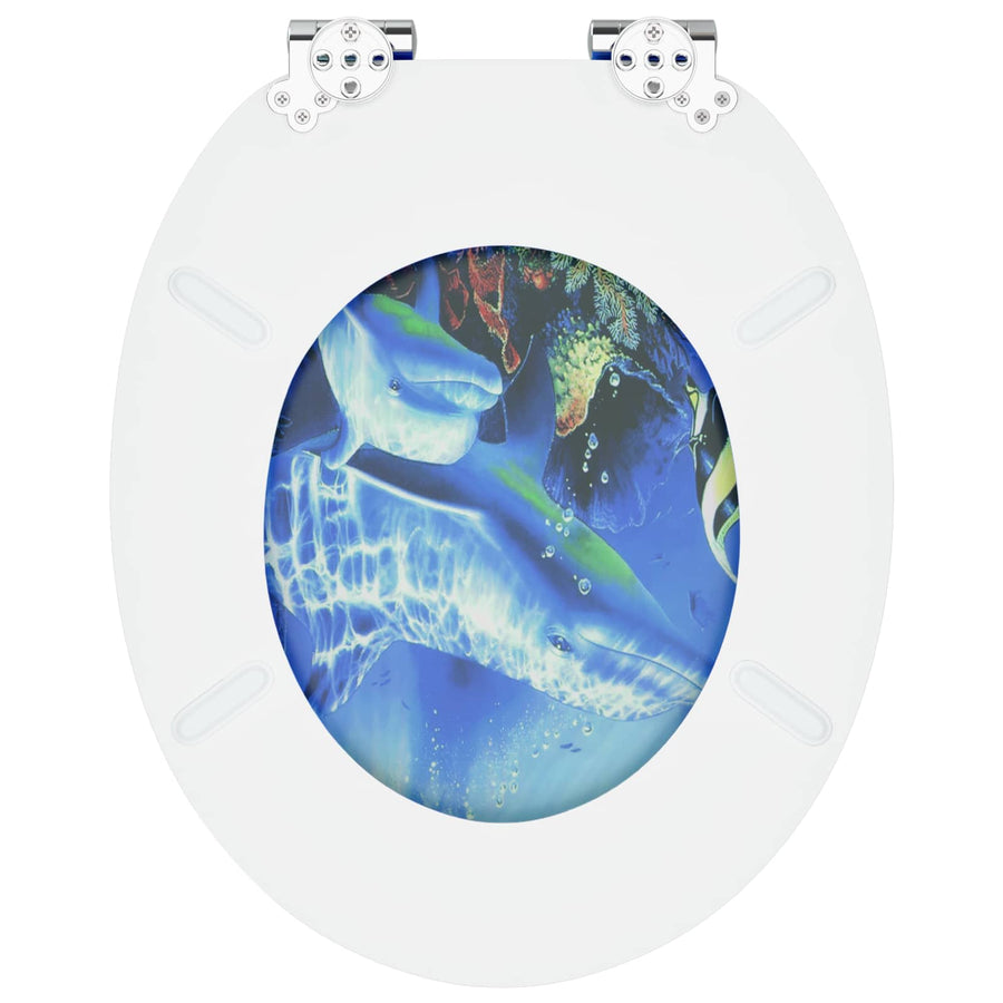 Toilet Seat 2 pcs Blue 44 x 38 cm Engineered Wood