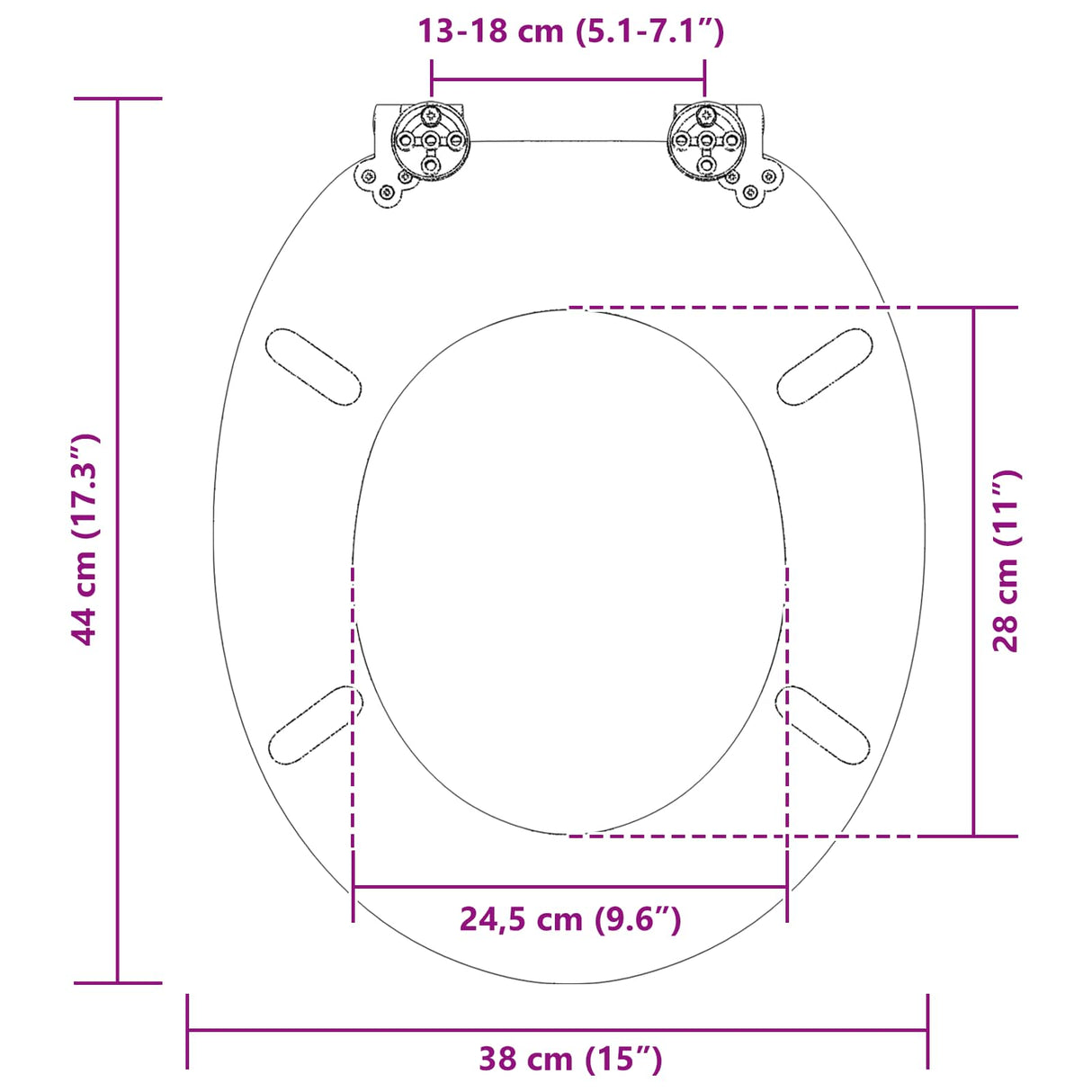 Soft-Close Toilet Seat 2 pcs Blue 44 x 38 cm MDF board