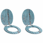 Toilet Seat 2 pcs Blue 44 x 38 cm Engineered Wood