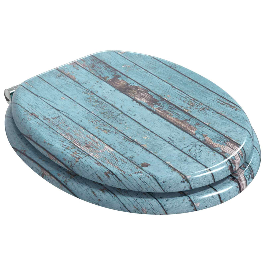 Toilet Seat 2 pcs Blue 44 x 38 cm Engineered Wood