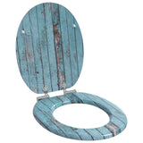 Soft-Close Toilet Seat 2 pcs Blue 44 x 38 cm MDF board
