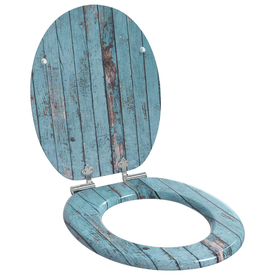 Toilet Seat 2 pcs Blue 44 x 38 cm Engineered Wood