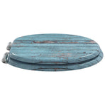 Toilet Seat 2 pcs Blue 44 x 38 cm Engineered Wood