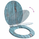 Soft-Close Toilet Seat 2 pcs Blue 44 x 38 cm MDF board - Extra Image
