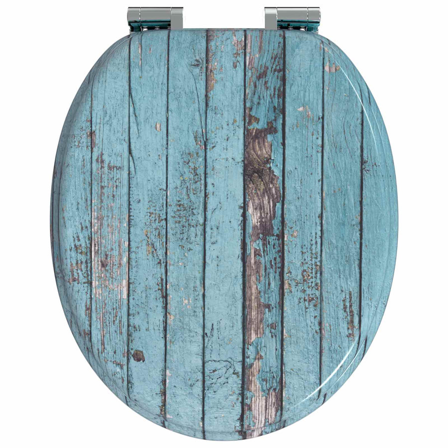 Toilet Seat 2 pcs Blue 44 x 38 cm Engineered Wood