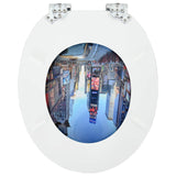 Soft-Close Toilet Seat 2 pcs Multicolour 44 x 38 cm MDF board - Extra Image