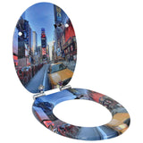 Soft-Close Toilet Seat 2 pcs Multicolour 44 x 38 cm MDF board - Side View