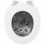 Soft-Close Toilet Seat 2 pcs Grey 44 x 38 cm MDF board - Extra Image