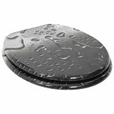 Soft-Close Toilet Seat 2 pcs Grey 44 x 38 cm MDF board - Front View