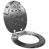 Soft-Close Toilet Seat 2 pcs Grey 44 x 38 cm MDF board