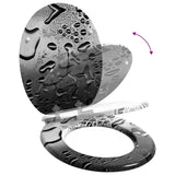 Soft-Close Toilet Seat 2 pcs Grey 44 x 38 cm MDF board