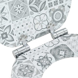 Soft-Close Toilet Seat 2 pcs Blue and White Porcelain MDF board