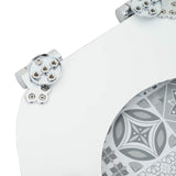 Soft-Close Toilet Seat 2 pcs Blue and White Porcelain MDF board - Close-Up Angle