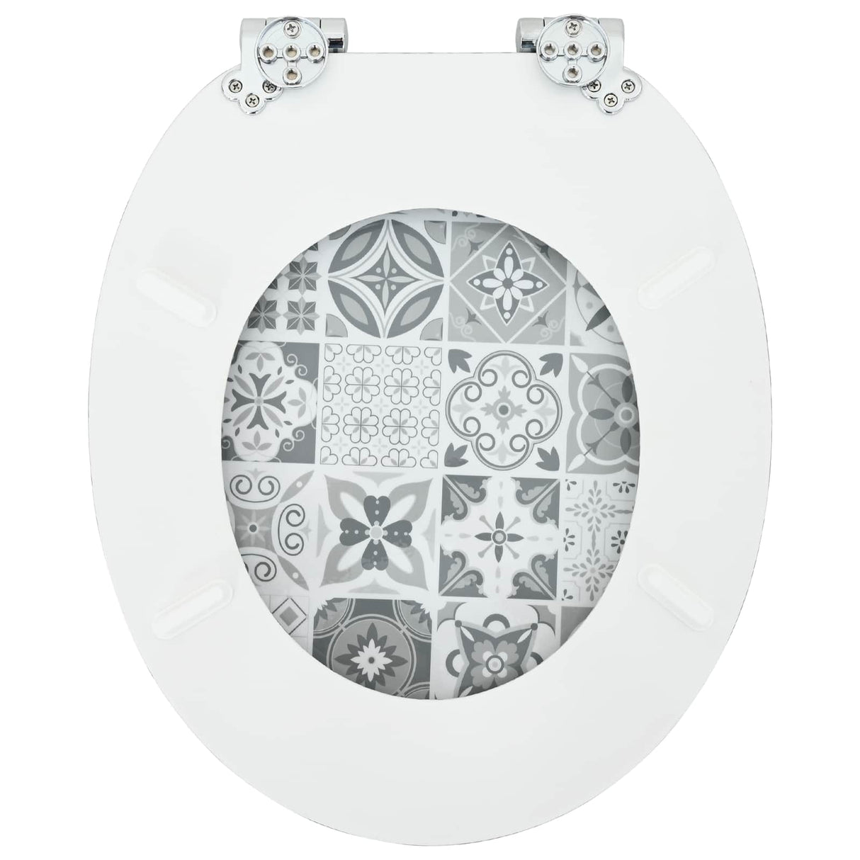 Soft-Close Toilet Seat 2 pcs Blue and White Porcelain MDF board