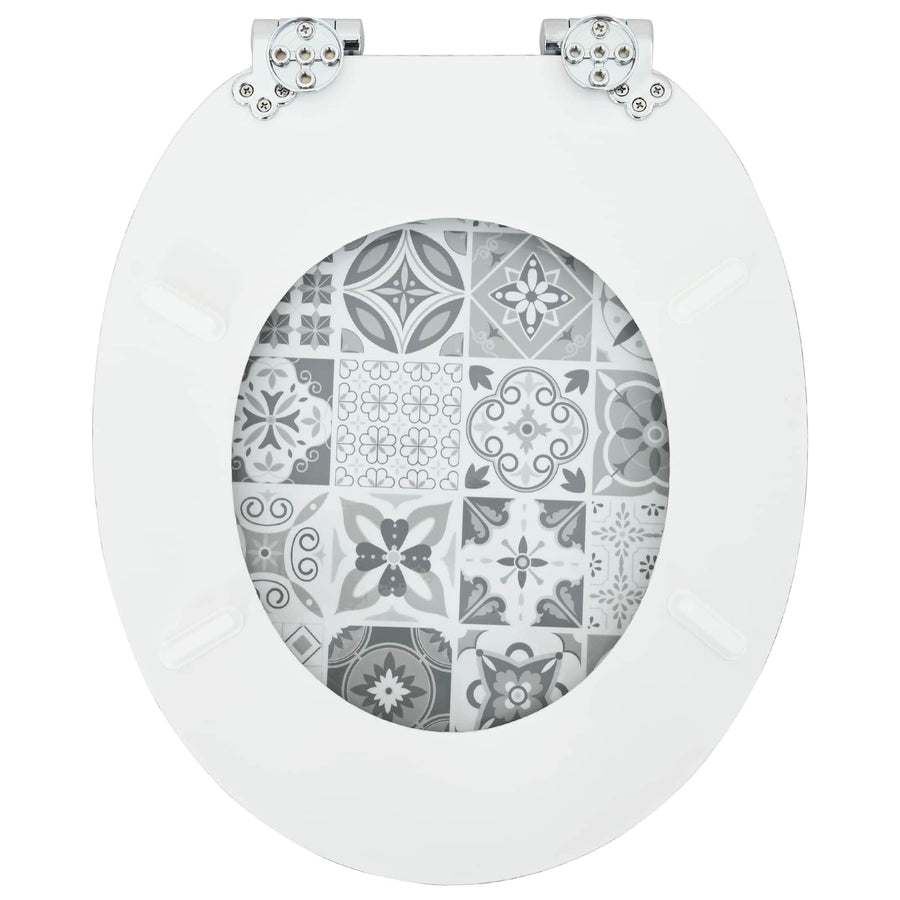 Toilet Seat 2 pcs Blue and White Porcelain 44 x 38 cm
