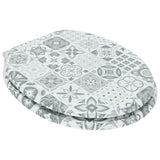 Soft-Close Toilet Seat 2 pcs Blue and White Porcelain MDF board