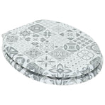 Toilet Seat 2 pcs Blue and White Porcelain 44 x 38 cm