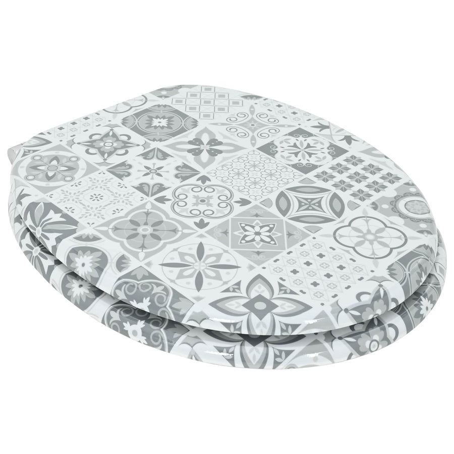 Toilet Seat 2 pcs Blue and White Porcelain 44 x 38 cm