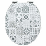 Toilet Seat 2 pcs Blue and White Porcelain 44 x 38 cm