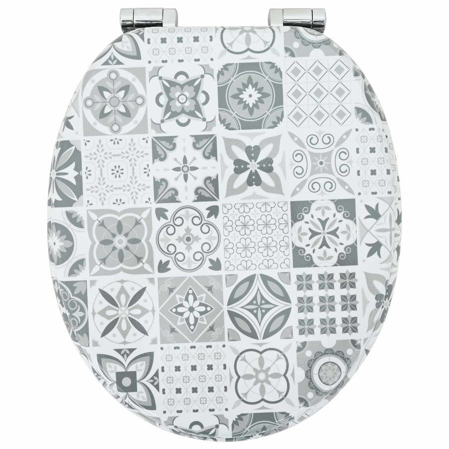 Toilet Seat 2 pcs Blue and White Porcelain 44 x 38 cm