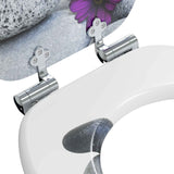 Soft-Close Toilet Seat 2 pcs Grey 44 x 38 cm MDF board - Rear View