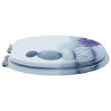 Soft-Close Toilet Seat 2 pcs Grey 44 x 38 cm MDF board - Top-Down View