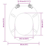 Soft-Close Toilet Seat 2 pcs Grey 44 x 38 cm MDF board