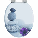 Soft-Close Toilet Seat 2 pcs Grey 44 x 38 cm MDF board - 45-Degree Angle