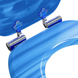 Soft-Close Toilet Seat 2 pcs Blue Drop 44 x 38 cm MDF board - Rear View
