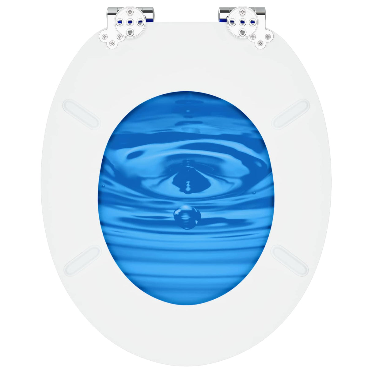 Soft-Close Toilet Seat 2 pcs Blue Drop 44 x 38 cm MDF board