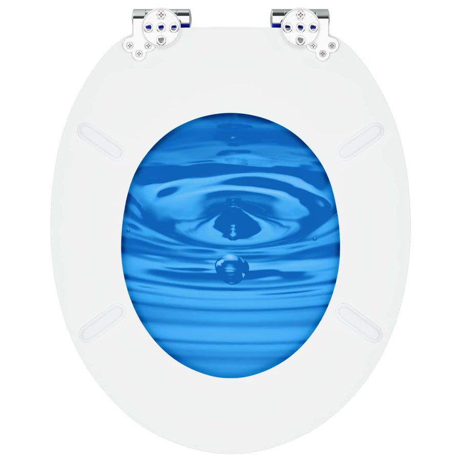 Toilet Seat 2 pcs Blue Drop 44 x 38 cm Engineered Wood