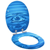 Soft-Close Toilet Seat 2 pcs Blue Drop 44 x 38 cm MDF board - Side View