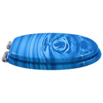 Toilet Seat 2 pcs Blue Drop 44 x 38 cm Engineered Wood