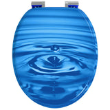 Soft-Close Toilet Seat 2 pcs Blue Drop 44 x 38 cm MDF board - 45-Degree Angle
